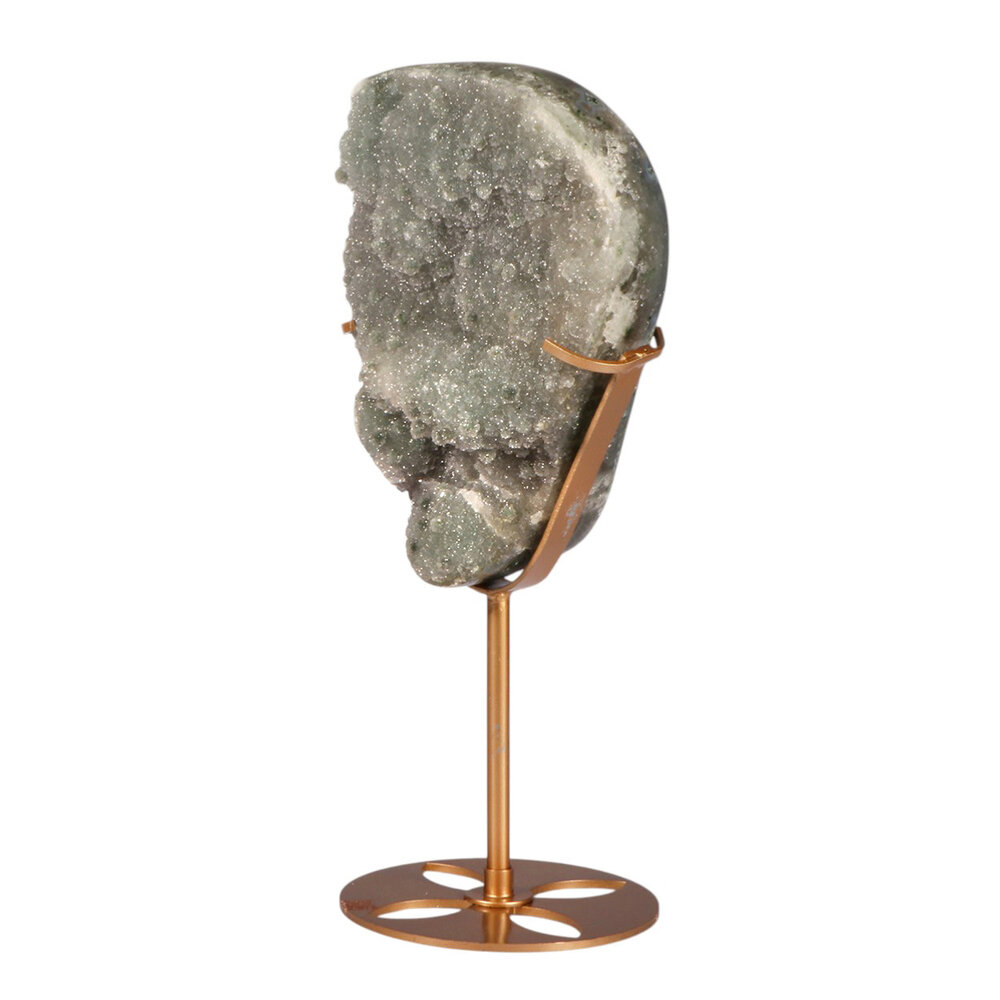 Amethist (galaxy) grijs/groen cluster 15,2 x 11,3 x 6 cm | 1669 gram | op standaard