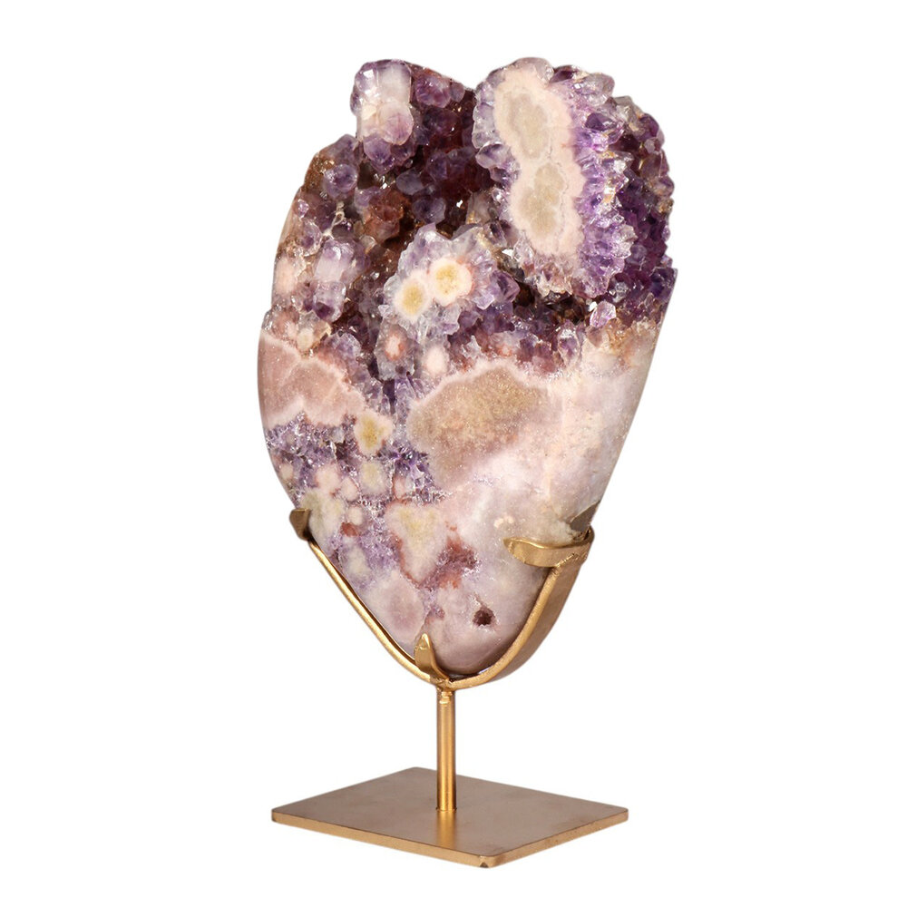 Amethist (roze) A-kwaliteit op standaard 24,6 x 17,5 x 6 cm | 4,4 kg