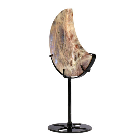 Maansteen maan op standaard (zwart) 10,7 x 10 x 1,7 cm | 318 gram