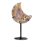 Maansteen maan op standaard (zwart) 10,7 x 10 x 1,7 cm | 318 gram