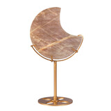 Maansteen maan op standaard (goudkleurig ) 10,3 x 10,2 x 1,6 cm | 327 gram