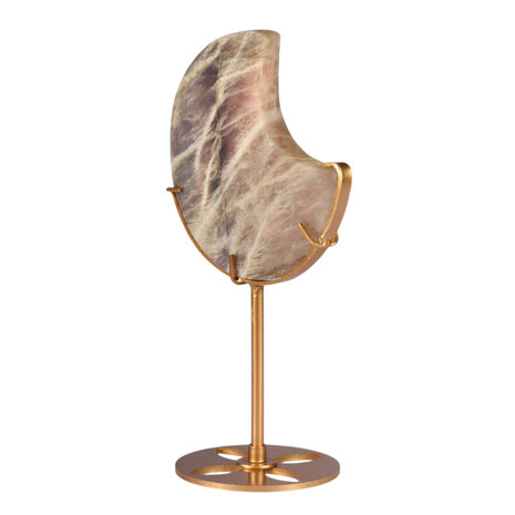 Maansteen maan op standaard (goudkleurig ) 10 x 9,2 x 1,4 cm | 328 gram Maansteen maan op standaard (goudkleurig ) 10 x 9,2 x 1,4 cm | 328 gram