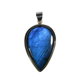 Zilveren hanger labradoriet | druppel 3,5 x 2,3 cm