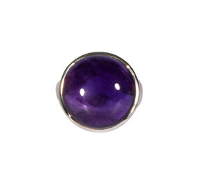Zilveren ring amethist maat 19 | rond 1,9 cm Zilveren ring amethist maat 19 | rond 1,9 cm