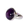 Zilveren ring amethist maat 19 | rond 1,9 cm