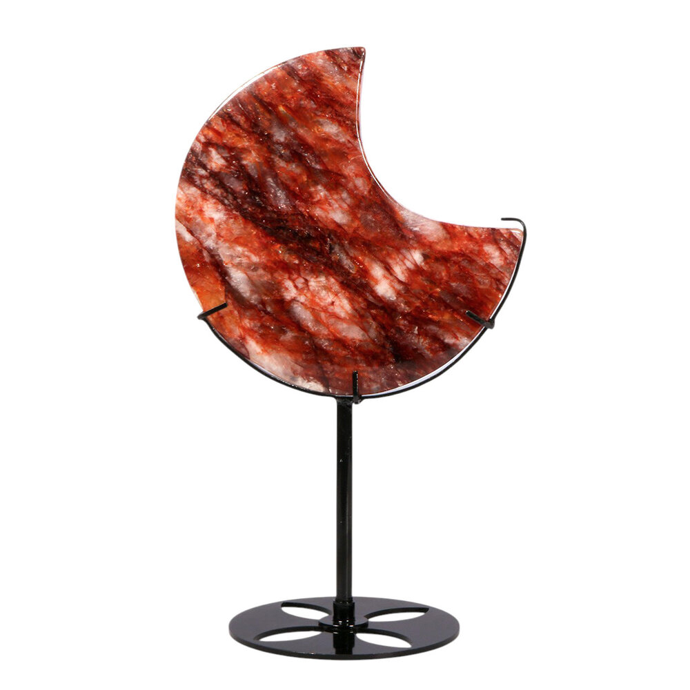 Red healer maan op standaard (zwart) 14,7 x 14,7 x 2,2 cm | 825 gram