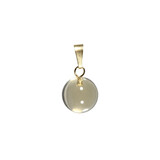 Citrien hanger rond 12 mm met 14k gouden oogje