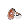 Zilveren ring agaat (Botswana) maat 17 1/2 | ovaal 1,8 x 1,3 cm