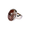Zilveren ring agaat (Botswana) maat 17  | ovaal 1,8 x 1,3 cm