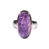 Zilveren ring charoiet maat 17 | ovaal 2,1 x 1 cm