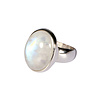 Zilveren ring maansteen (regenboog) maat 17 1/2 | ovaal 1,8 x 1,5 cm
