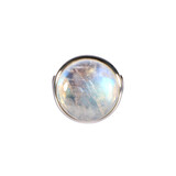 Zilveren ring maansteen (regenboog) maat 18 | rond 1,6 cm