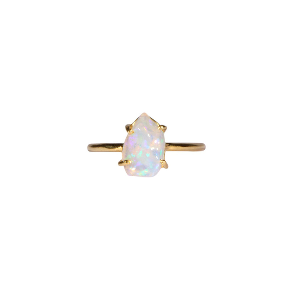 Gold filled ring opaal (edel) maat 18 | freeform 1,1 x 0,7 cm