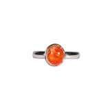 Zilveren ring opaal (vuur) maat 16 1/2 | ovaal 0,8 x 0,7 cm