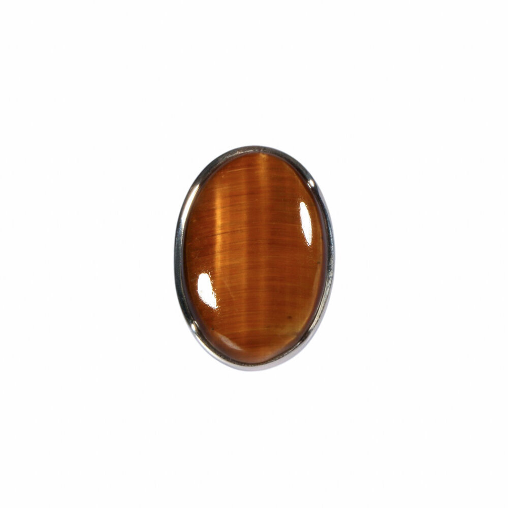 Zilveren ring tijgeroog maat 17 | ovaal 2,4 x 1,7 cm
