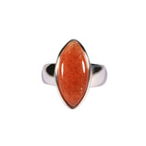 Zilveren ring zonnesteen maat 18 | markies 2 x 0,9 cm Zilveren ring zonnesteen maat 18 | markies 2 x 0,9 cm