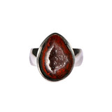 Zilveren ring agaat geode maat 19 1/2 | druppel gezet 1,9 x 1,4 cm Zilveren ring agaat geode maat 19 1/2 | druppel gezet 1,9 x 1,4 cm