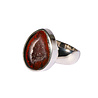 Zilveren ring agaat geode maat  19 1/2 | druppel gezet 1,9 x 1,4 cm