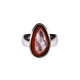 Zilveren ring agaat geode maat 19 | druppel 1,9 x 1,1 cm Zilveren ring agaat geode maat 19 | druppel 1,9 x 1,1 cm
