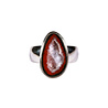 Zilveren ring agaat geode maat  19 | druppel 1,9 x 1,1 cm