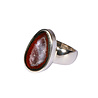 Zilveren ring agaat geode maat  19 | druppel 1,9 x 1,1 cm