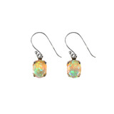 Zilveren oorbellen opaal (edel) | ovaal facet 8 x 6 mm