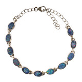 Zilveren armband opaal (Australië) doublet | ovaal 6 x 4 mm