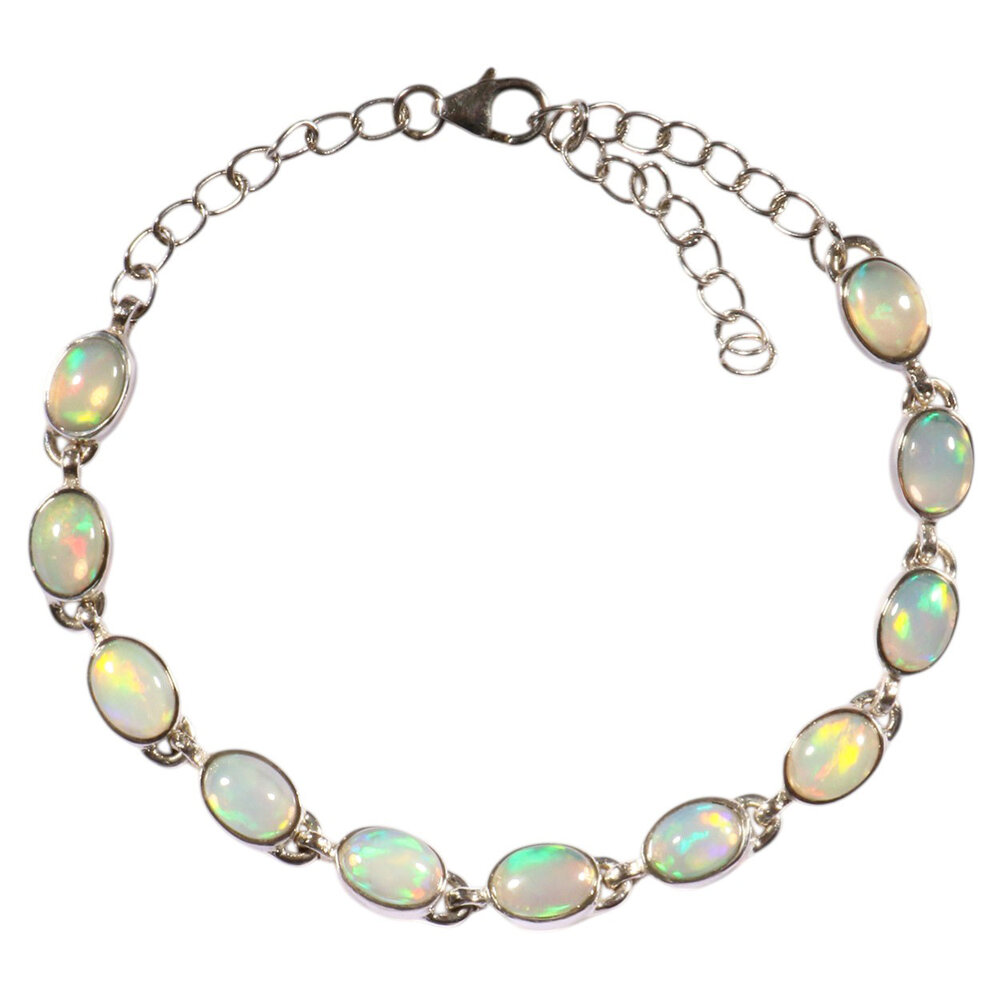 Zilveren armband opaal (edel) | ovaal 7 x 5 mm (1) Zilveren armband opaal (edel) | ovaal 7 x 5 mm (1)