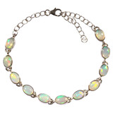 Zilveren armband opaal (edel) | ovaal 7 x 5 mm (1)