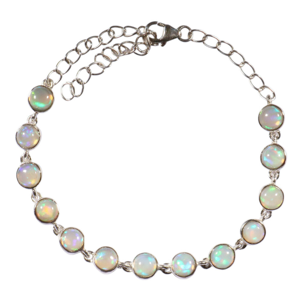 Zilveren armband opaal (edel) | rond 5 mm Zilveren armband opaal (edel) | rond 5 mm