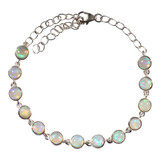 Zilveren armband opaal (edel) | rond 5 mm