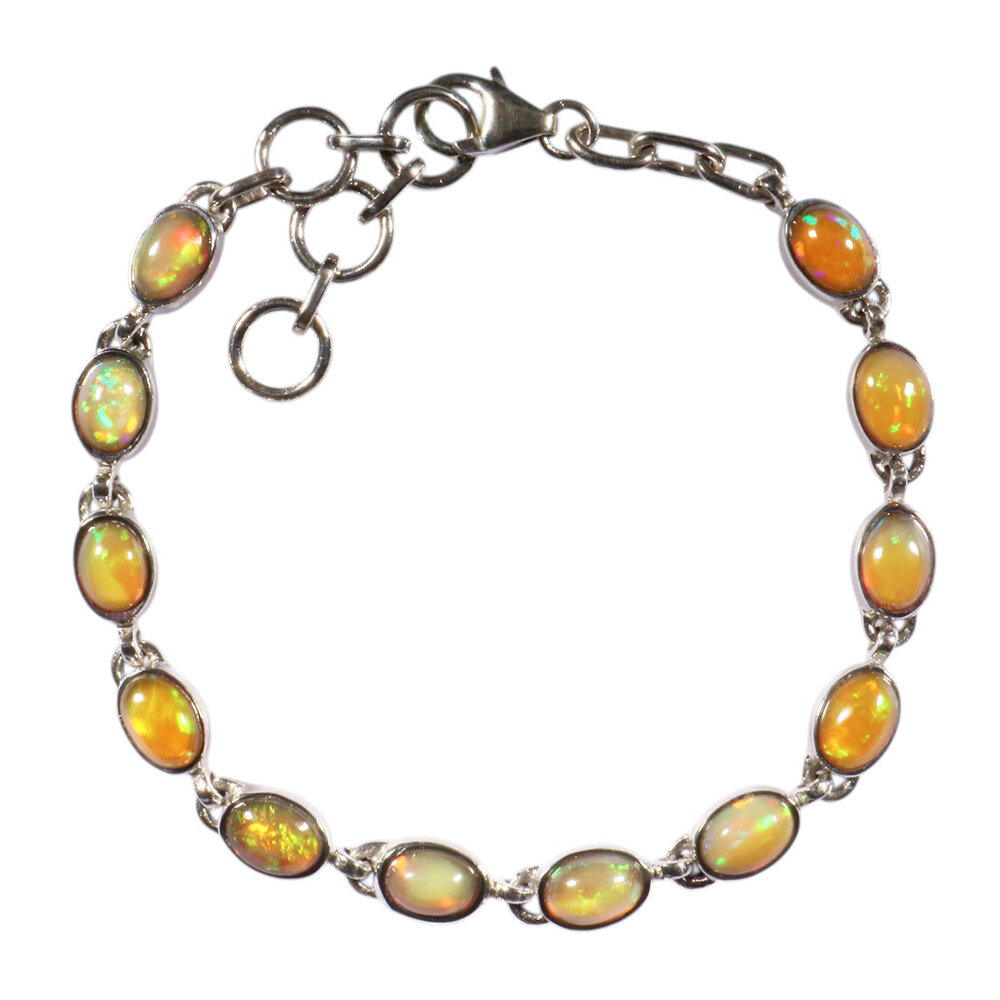 Zilveren armband opaal (edel) | ovaal 7 x 5 mm (3)