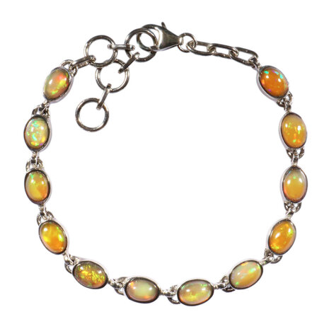 Zilveren armband opaal (edel) | ovaal 7 x 5 mm (3)