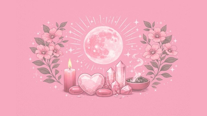 Volle maan 2 april – Roze maan: betekenis, rituelen en edelstenen