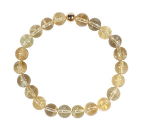 Citrien armband met 14k gouden kraal | 8 mm