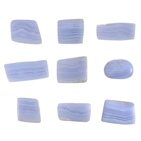 Chalcedoon (blauw) steen A-kwaliteit plat gepolijst Chalcedoon (blauw) steen A-kwaliteit plat gepolijst