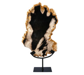 Versteend hout schijf gepolijst op standaard 35,8 x 23,3 x 2 cm | 3648 gram