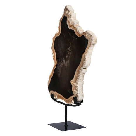 Versteend hout schijf gepolijst op standaard 35,5 x 27 x 2 cm | 3921 gram Versteend hout schijf gepolijst op standaard 35,5 x 27 x 2 cm | 3921 gram