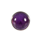 Zilveren ring amethist maat 19 | rond 2 cm