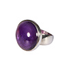Zilveren ring amethist maat 19 | rond 2 cm