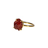Gold filled ring granaat maat 17 1/2 | rond ruw gezet 1 cm