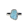 Zilveren ring topaas (blauw) maat 18 1/2 (verstelbaar) | ovaal 1,3 x 0,8 cm