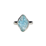 Zilveren ring topaas (blauw) maat 18 1/2 (verstelbaar) | markies 1,7 x 1 cm