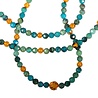 Gold filled ketting chrysocolla en barnsteen