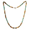 Gold filled ketting versteend palmhout met Tibetaanse turkoois kralen