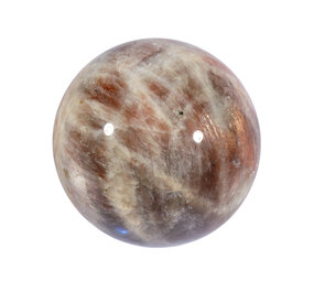 Maansteen (blauw) met zonnesteen bol 55 mm | 224 gram