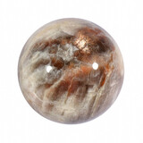 Maansteen (blauw) met zonnesteen bol 55 mm | 231 gram