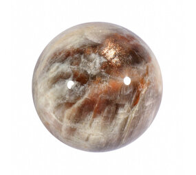 Maansteen (blauw) met zonnesteen bol 55 mm | 231 gram