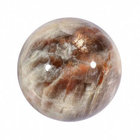 Maansteen (blauw) met zonnesteen bol 55 mm | 231 gram