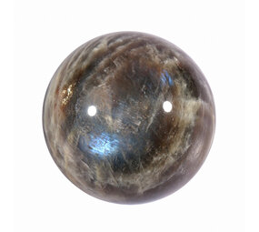 Maansteen (blauw) met zonnesteen bol 56 mm | 245 gram